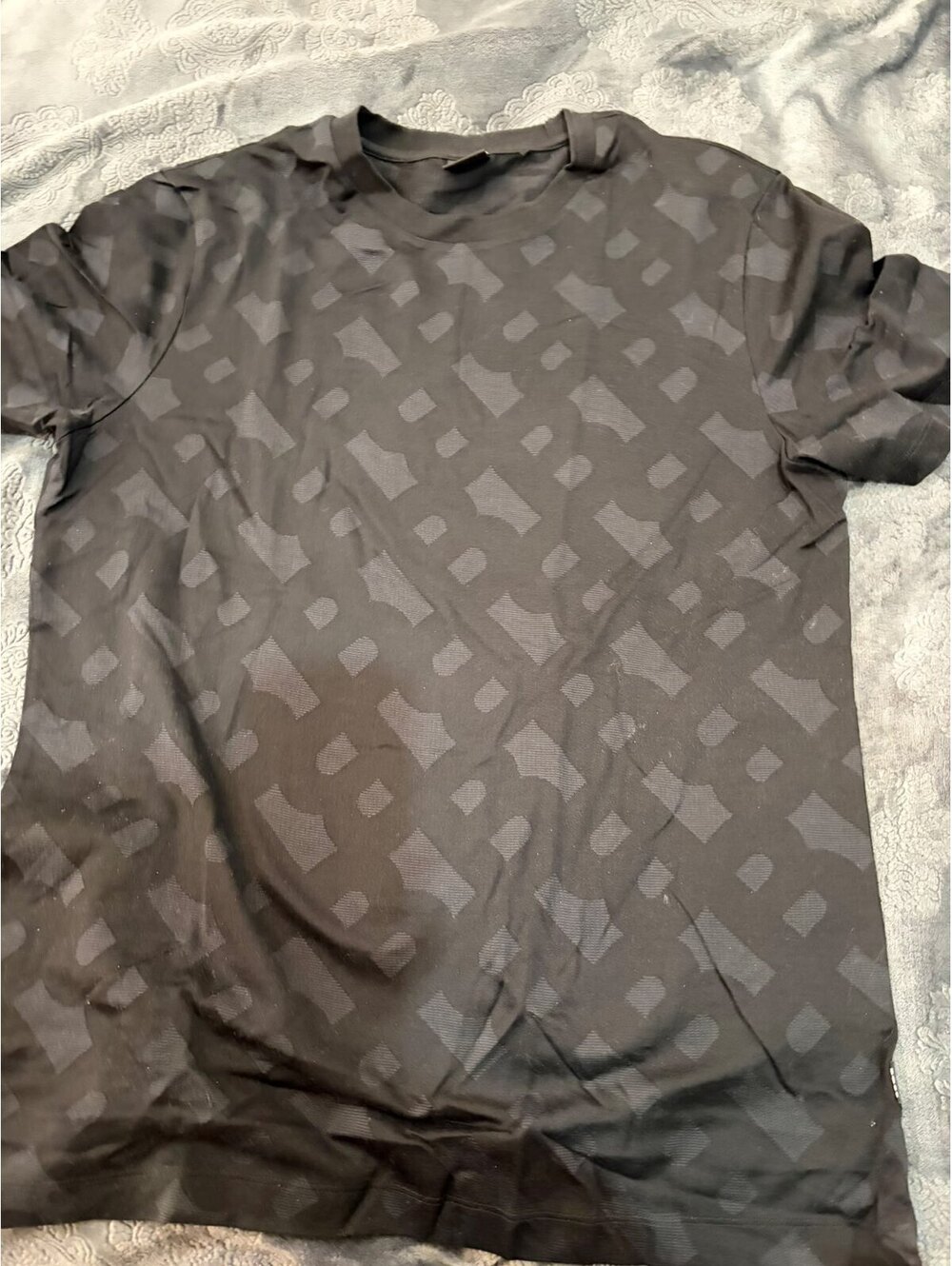 BOSS Black Patterned Short Sleeve T-Shirt